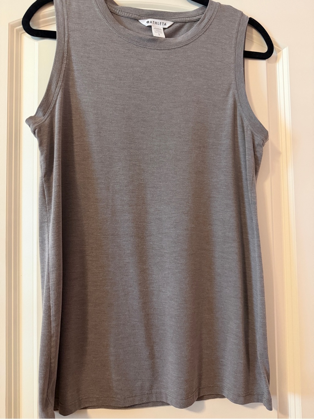 Athleta Light Gray Featherweight Tank - Crew Neck S